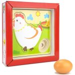 لوحة مراحل نمو الدجاجة للأطفال - خشبية تعليمية آمنة وممتعة