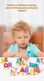 ⁦قطار الحروف الإنجليزية الخشبي - لعبة تعليمية ترفيهية آمنة للأطفال⁩ - الصورة ⁦4⁩