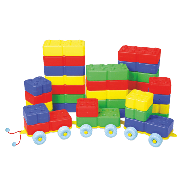 مكعبات مع عربة - تىكي - لعبة تعليمية ترفيهية آمنة للأطفال