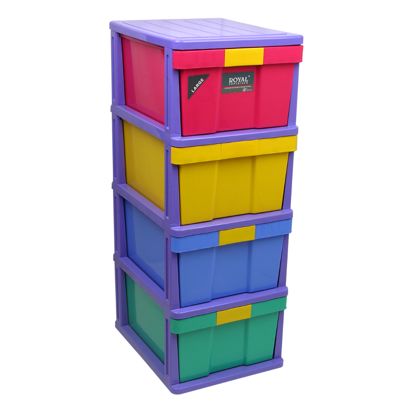 cmdq23m5b1ti001h80eq48cec_RCL4_20ROYAL_20L4.png وحدة أدراج بلاستيكية - عدد 4 درج متعدد اللون - الصورة 1