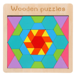 ⁦بازل أشكال هندسية خشبية - لعبة تعليمية ترفيهية آمنة للأطفال⁩ - الصورة ⁦3⁩